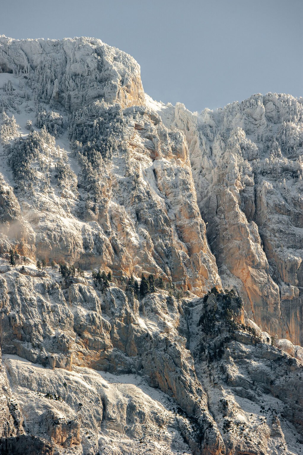 Photographe paysage falaises du Vercors en hiver