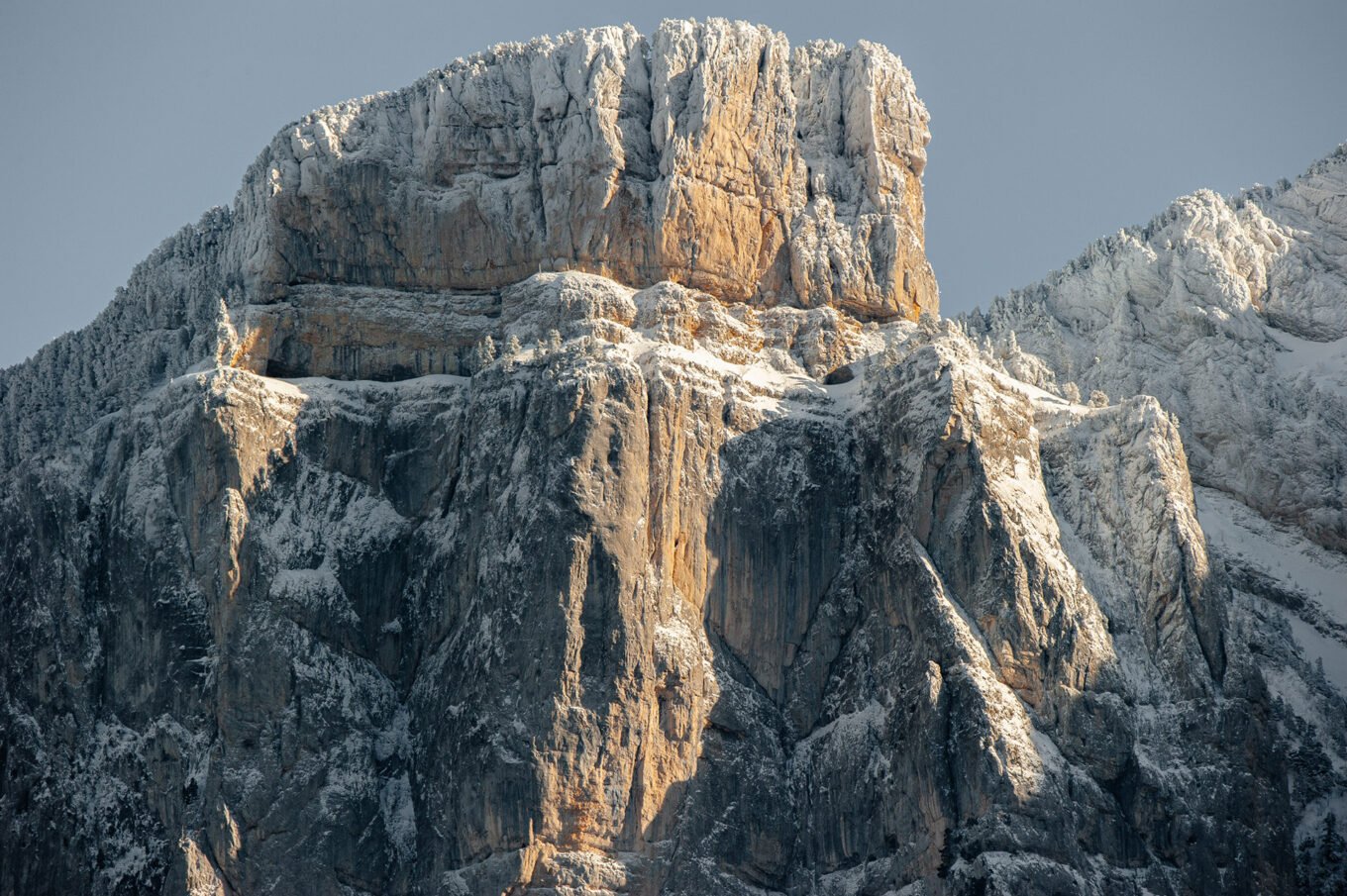Photographe paysage falaises du Vercors en hiver