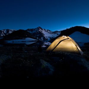 Photographie professionnelle randonnée montagne, bivouac à Valmeinier, Savoie