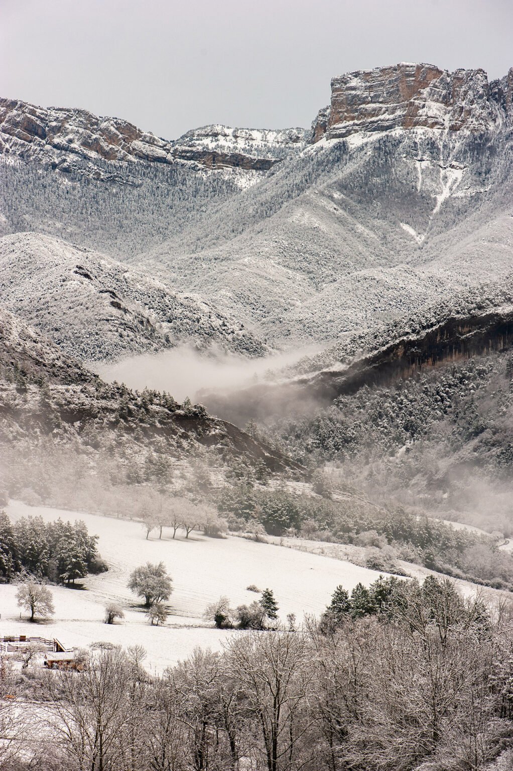 Photographe professionnel montagne nature, Vercors Diois en hiver