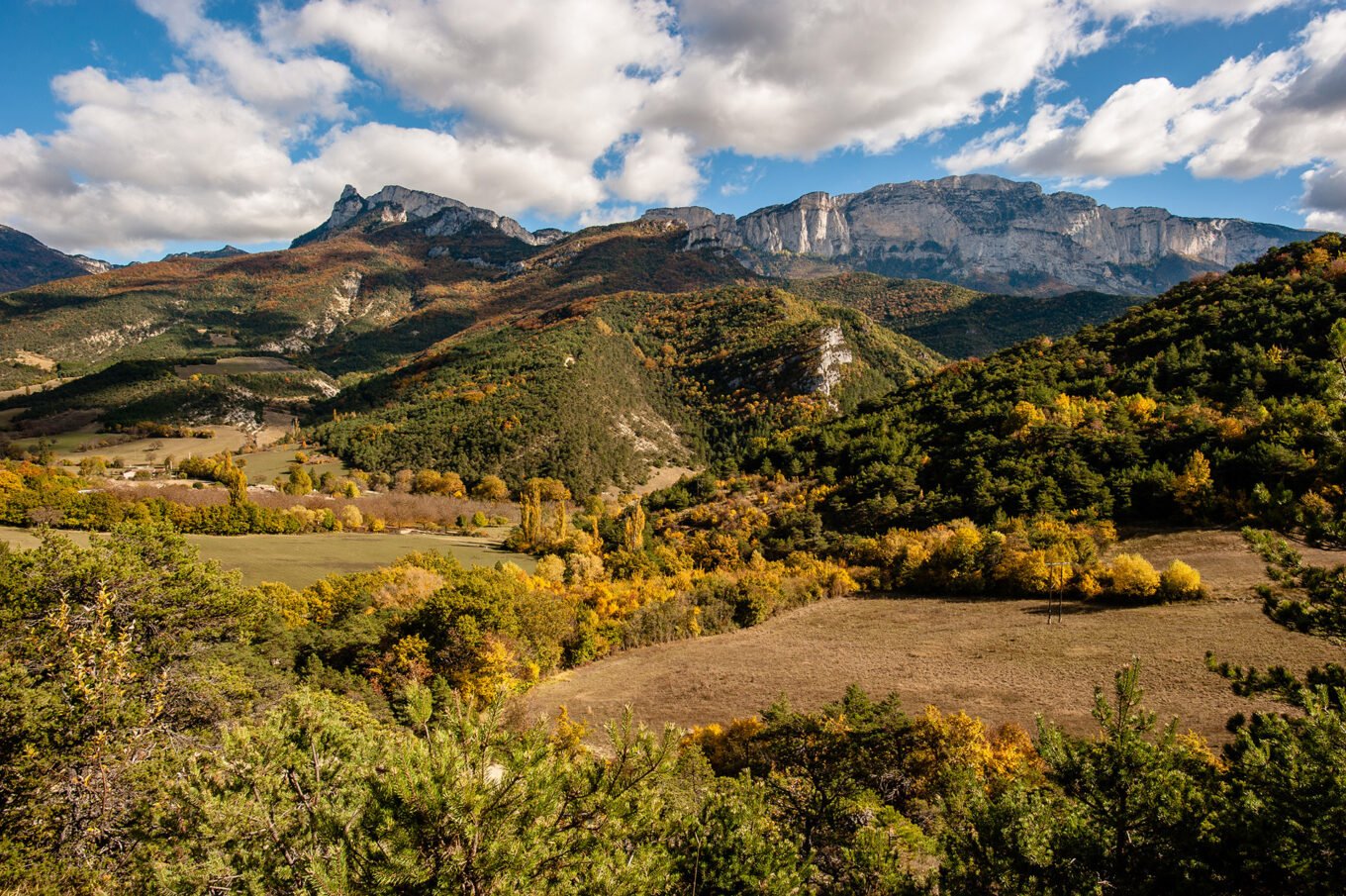 Randonnée automne diois drome - La montagne du Glandasse vue depuis le col de Romeyer