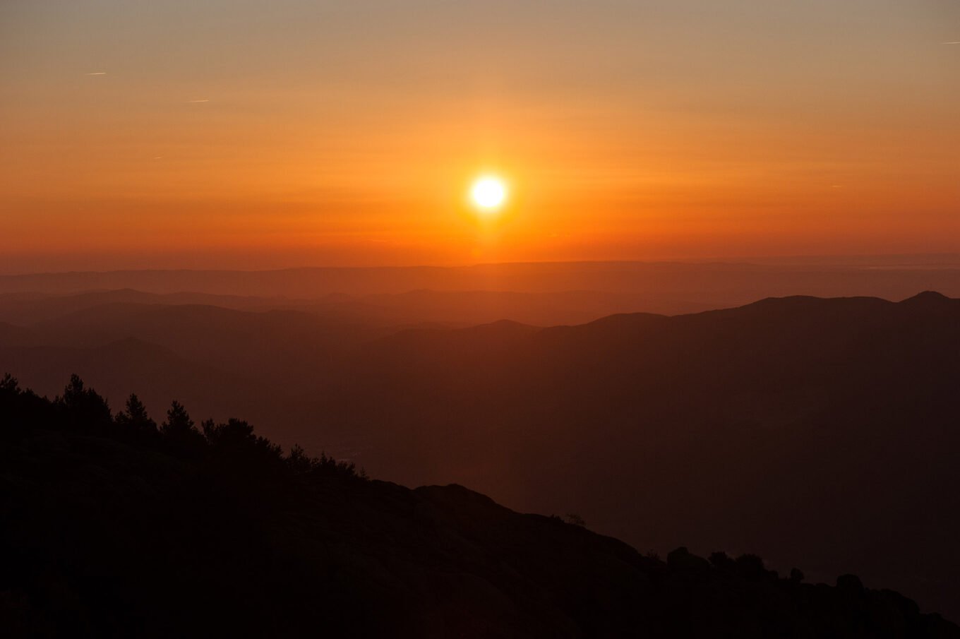 Randonnée bivouac aux Gorges d'Heric et au Caroux - Lever de soleil sur le Languedoc