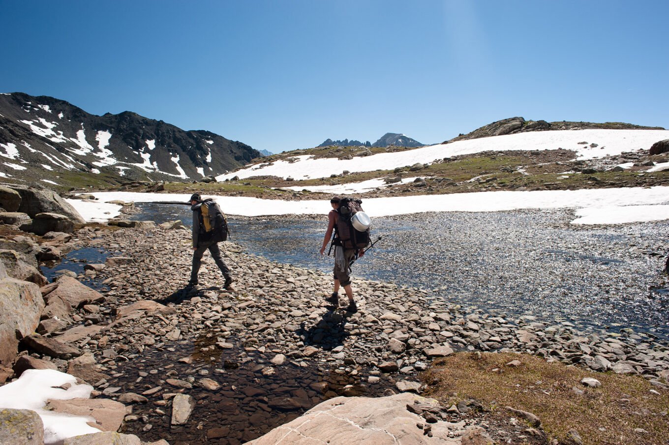 Randonnée Bivouac Clarée Thabor Tour des Cerces - Descente vers la vallée de Névache par le lac des Muandes