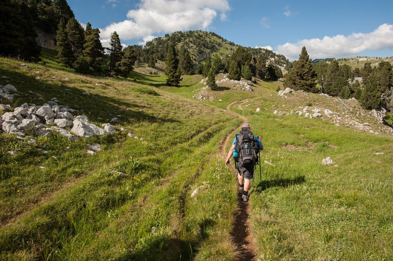 Randonnée Bivouac au Grand Veymont sur les hauts plateaux du Vercors - En route pour la plaine de la Queyrie