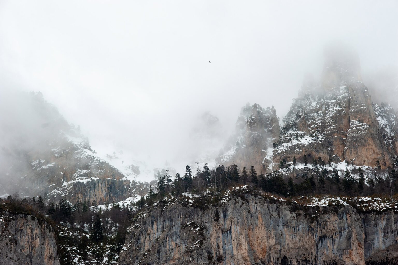 Randonnées d'hiver dans le Vercors et le Diois - Falaises du Cirque d'Archiane