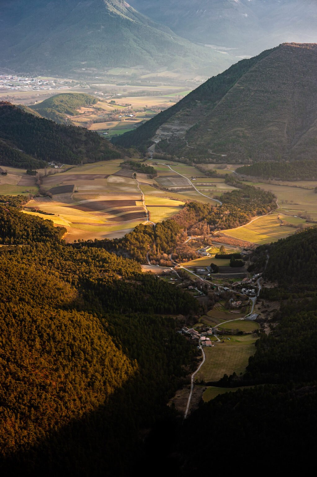Randonnées d'hiver dans le Vercors et le Diois - Coucher de soleil sur le le Diois