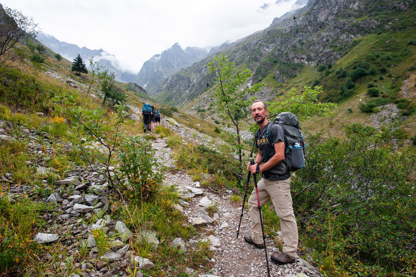 Randonnée Tour des Écrins GR54 - Montée du col de la Muzelle
