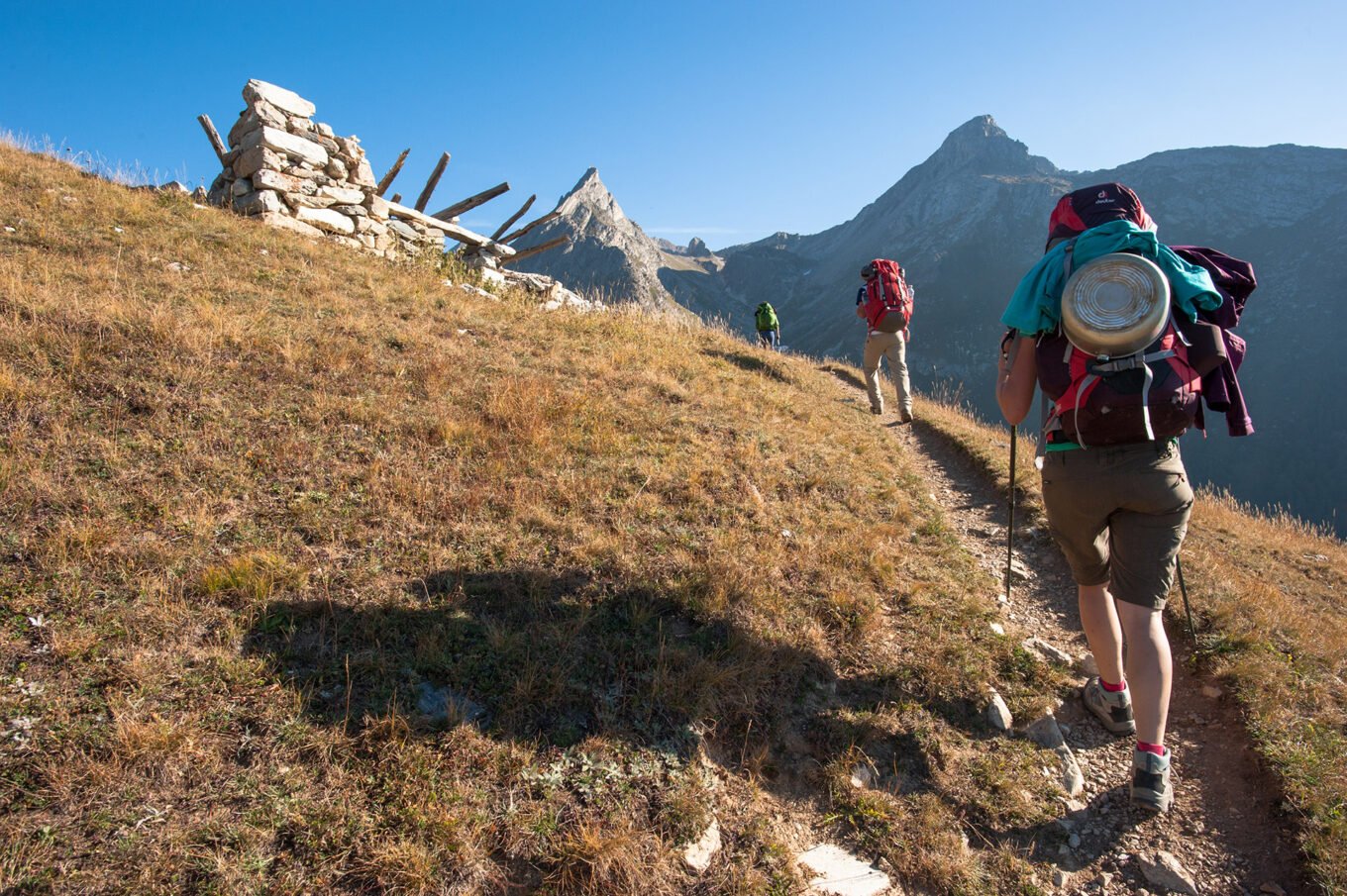 Randonnée itinérante traversée des la Vanoise en 6 jours - Départ de la traversée de la Vanoise au-dessus du refuge de l’Orgère