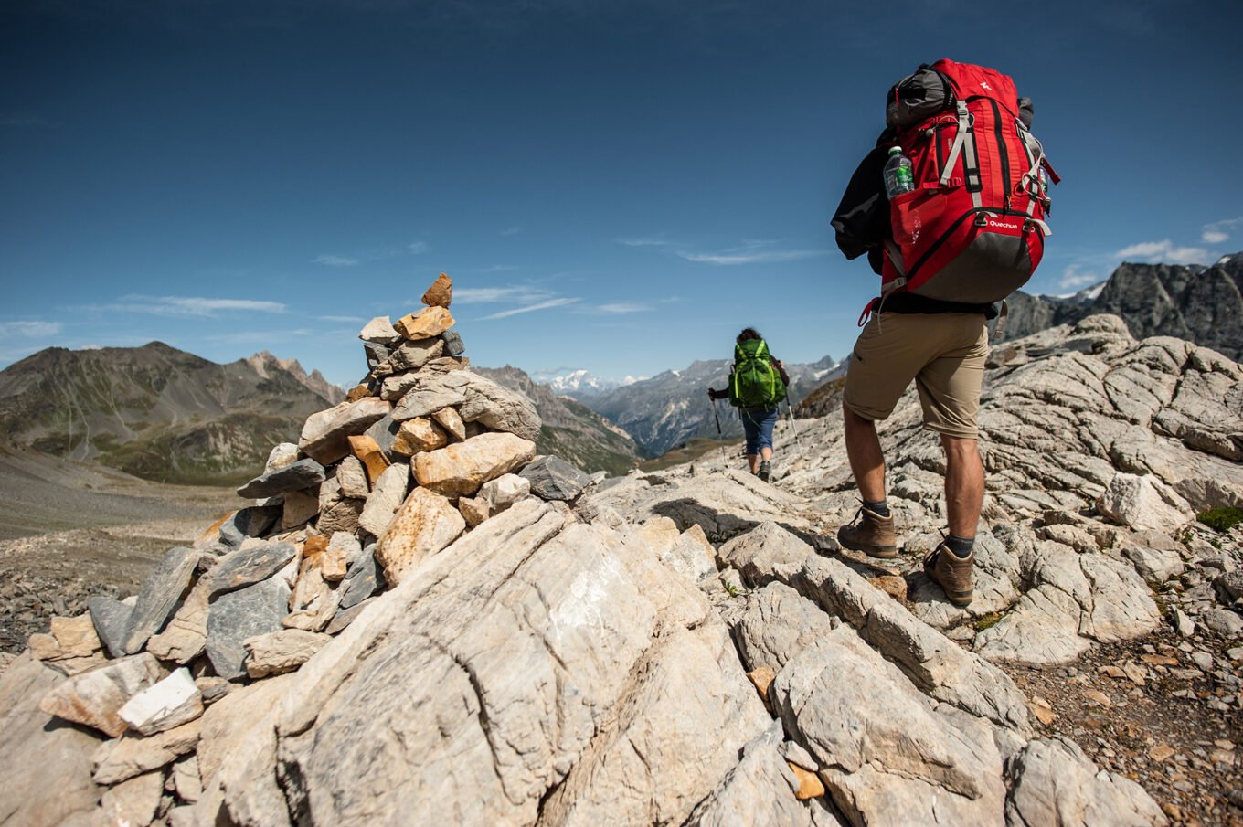 Randonnée itinérante traversée des la Vanoise en 6 jours - Entre le col de Chavière et le refuge de Péclet-Polset se trouve le plan des Cairns