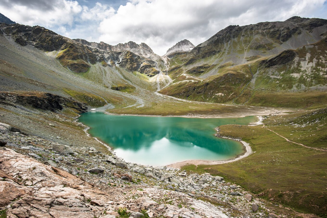 Randonnée itinérante traversée des la Vanoise en 6 jours - Le Lac Blanc, à proximité de notre premier refuge en Vanoise de Péclet-Polset