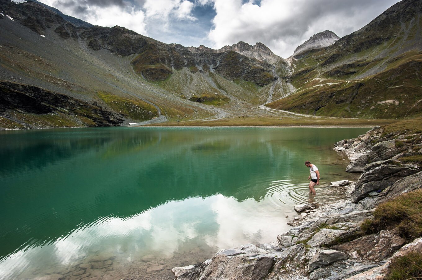 Randonnée itinérante traversée des la Vanoise en 6 jours - Le Lac Blanc, un des plus jolis lacs de la Vanoise